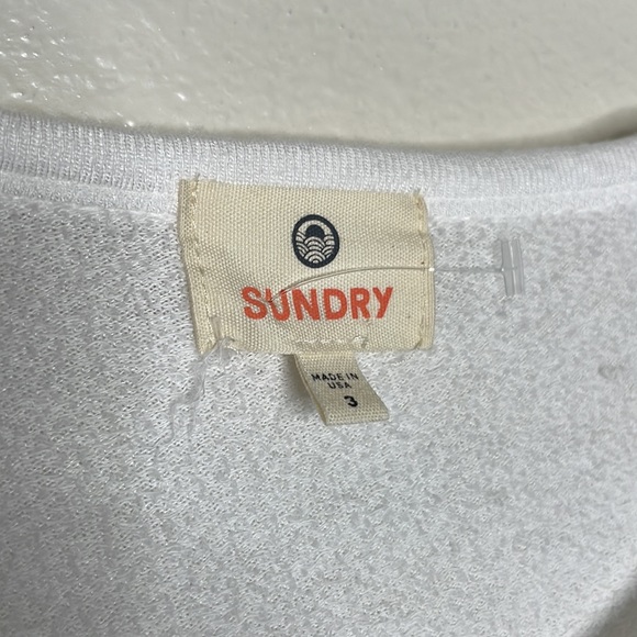 NWOT Sundry "Lovers" Scoop‎ Neck Pullover sz 3 (large) White - Picture 3 of 5